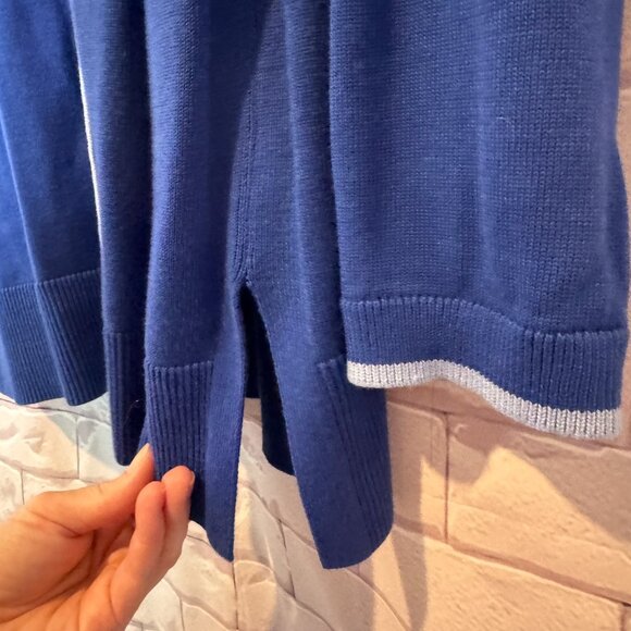 Talbots Women's Royal Blue V-Neck Button Down Cardigan Medium - Picture 3 of 7